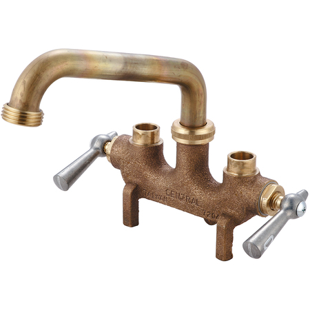 Central Brass Two Handle Laundry Faucet, Direct Sweat, Centerset, Rough Brass 466
